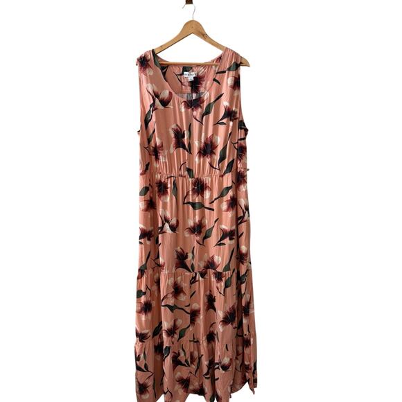 AVA & VIV Plus Size Sleeveless Floral Maxi Dress Dusty Pink 2X - Picture 2 of 6